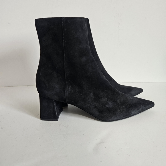 Agl Shoes - AGL Attilio Giusti Leombruni Black Sueded Leather Pointed Toe Boot 39.5